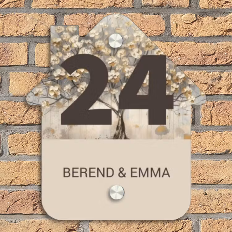 Bloesem - Klassiek Naambord Huisje klein -sfeer5