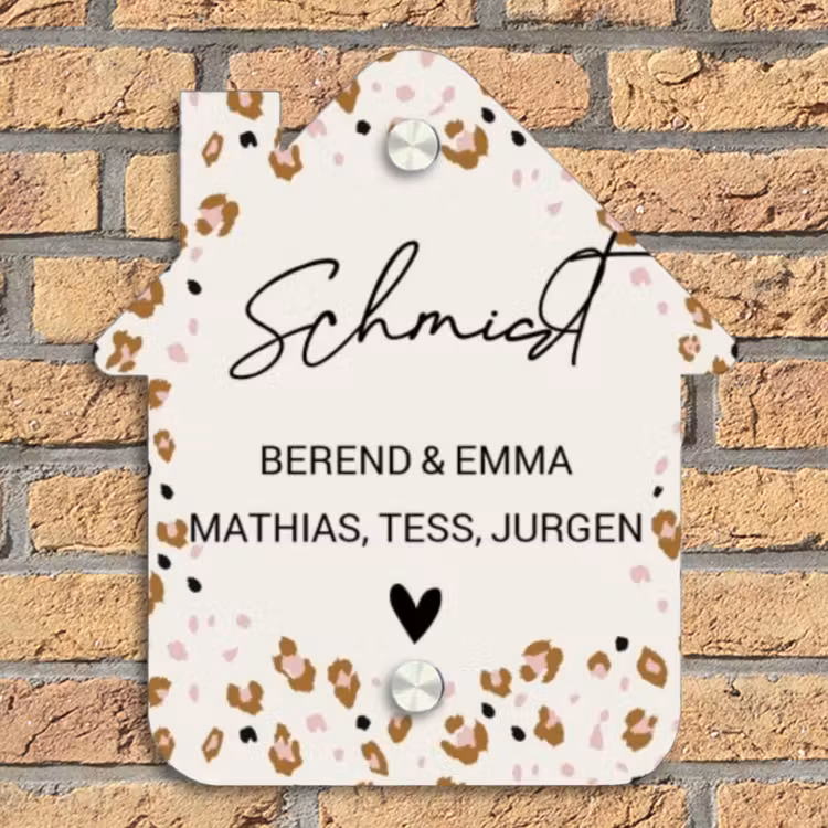 Panterprint rand - Sierlijk Naambord Huisje klein -sfeer5