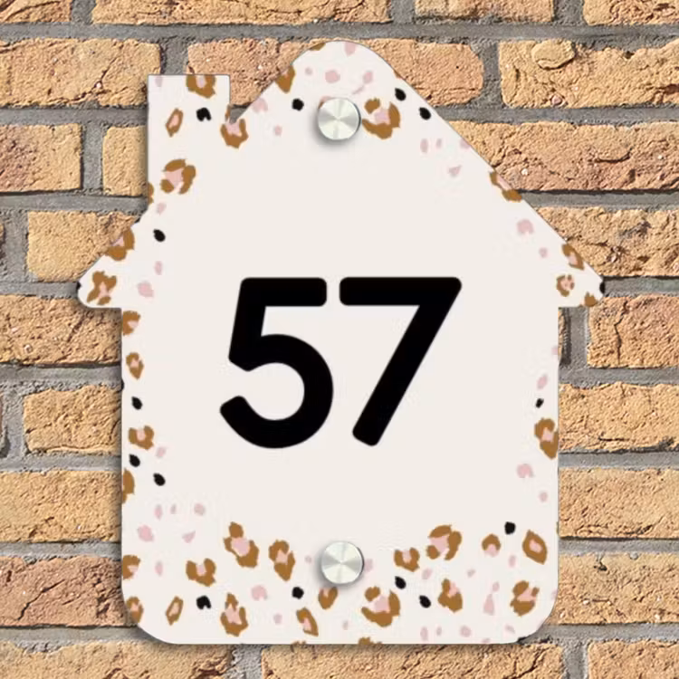 Panterprint rand - Traditioneel Naambord Huisje klein -sfeer5