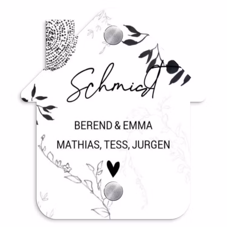 Botanisch - Sierlijk Naambord Huisje klein -3d