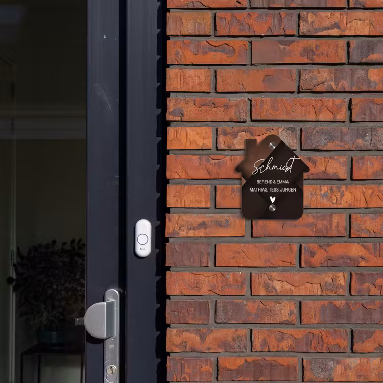 Bruine vlakken - Sierlijk Naambord Huisje klein -sfeer2