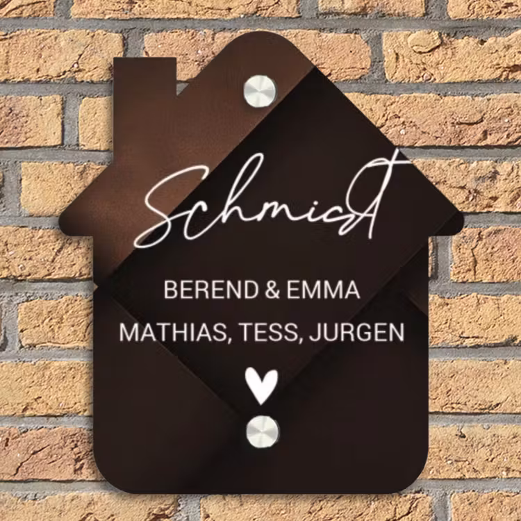 Bruine vlakken - Sierlijk Naambord Huisje klein -sfeer5