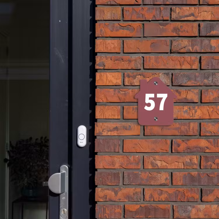 Donker oudroze - Traditioneel Naambord Huisje klein -sfeer2