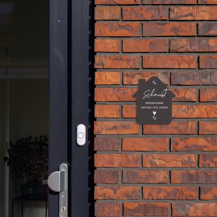 Donkergrijs - Sierlijk Naambord Huisje klein -sfeer2