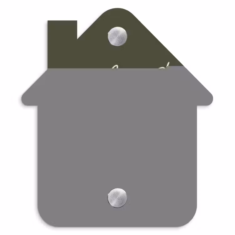 Donkergroen - Sierlijk Naambord Huisje klein -3d