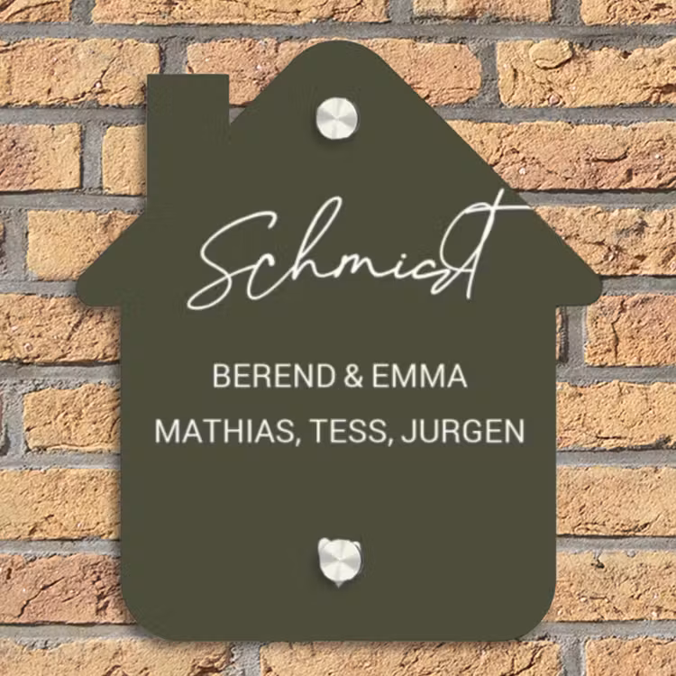 Donkergroen - Sierlijk Naambord Huisje klein -sfeer5