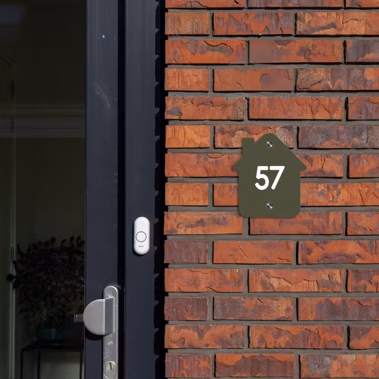 Donkergroen - Traditioneel Naambord Huisje klein -sfeer2