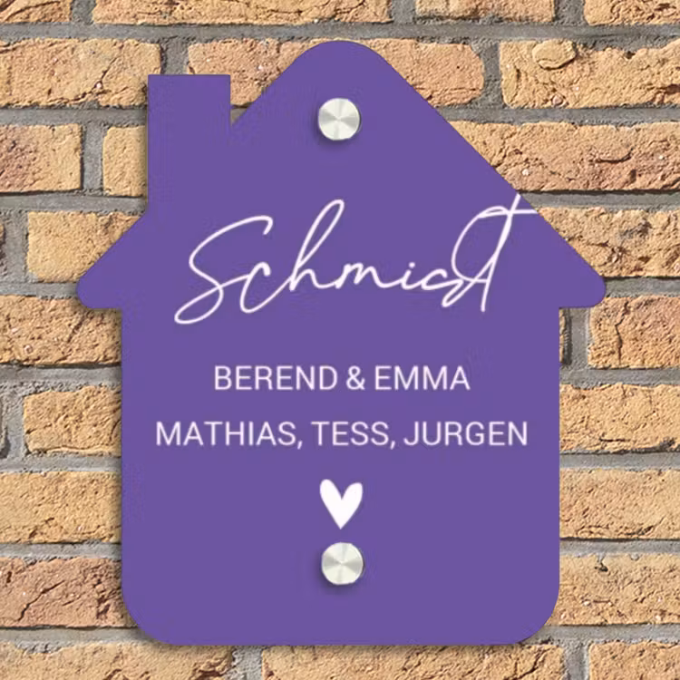 Donkerpaars - Sierlijk Naambord Huisje klein -sfeer5
