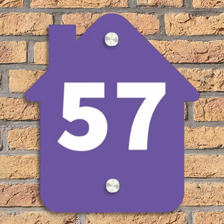 Donkerpaars - Traditioneel Naambord Huisje klein -sfeer5
