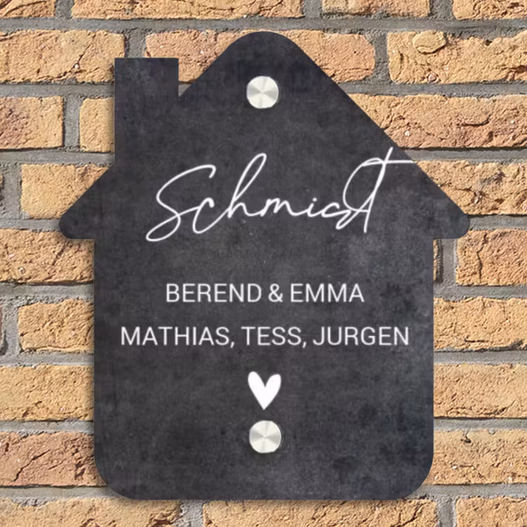 Donker steen - Sierlijk Naambord Huisje klein -sfeer5