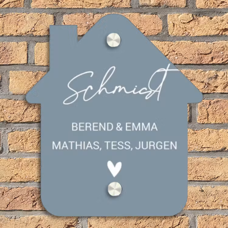 Effen blauwgrijs - Sierlijk Naambord Huisje klein -sfeer5