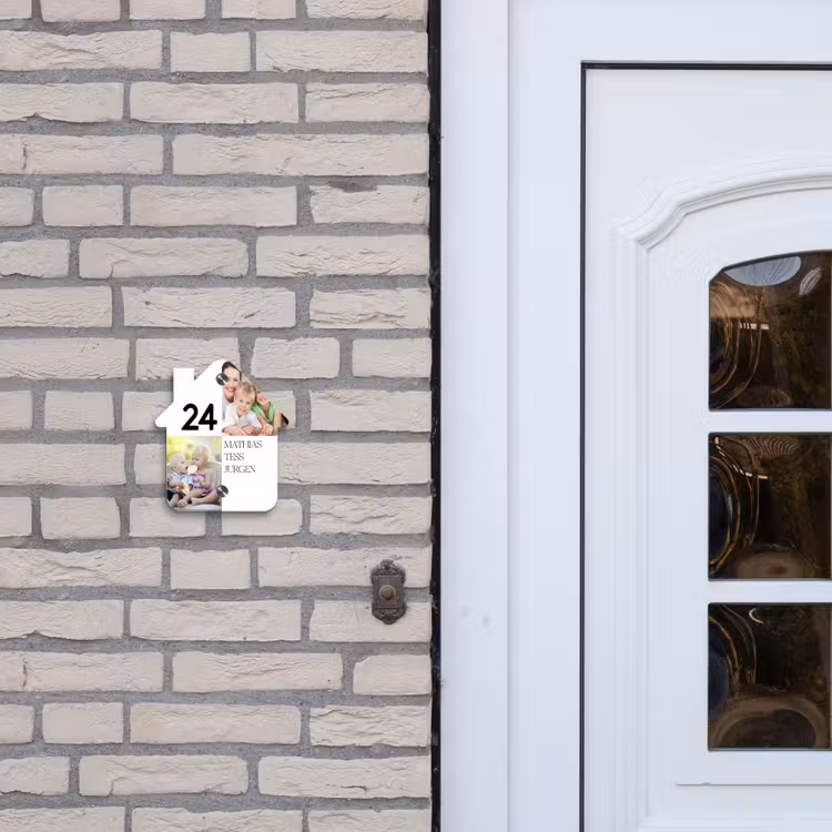 Familieportret strak - Klassiek Naambord Huisje klein -sfeer1