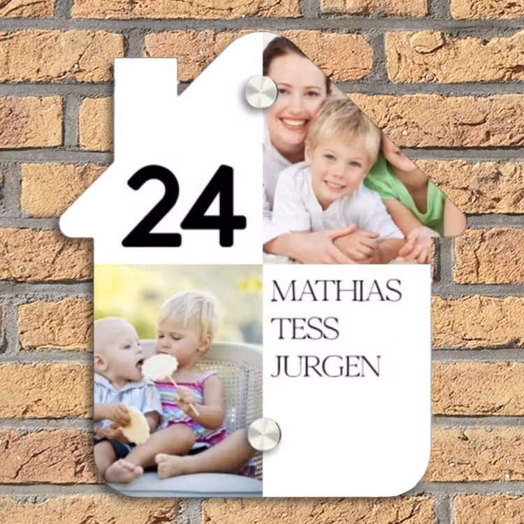 Familieportret strak - Klassiek Naambord Huisje klein -sfeer5