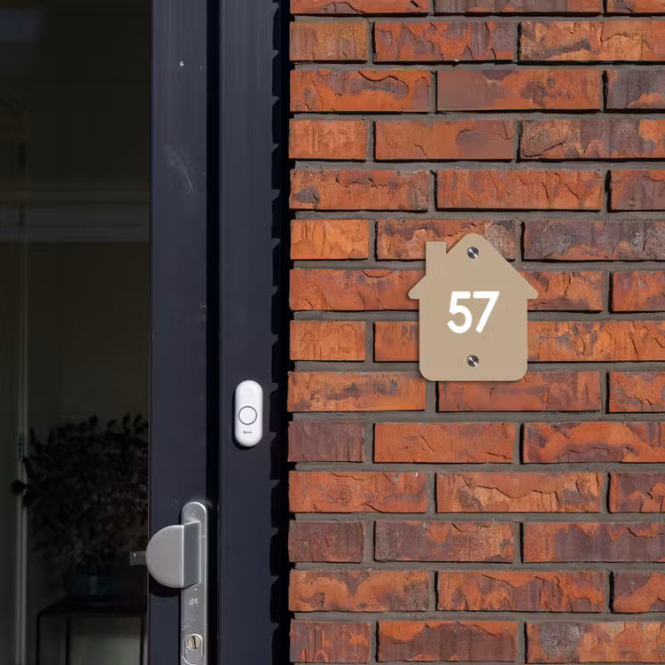 Zandkleur - Traditioneel Naambord Huisje klein -sfeer2