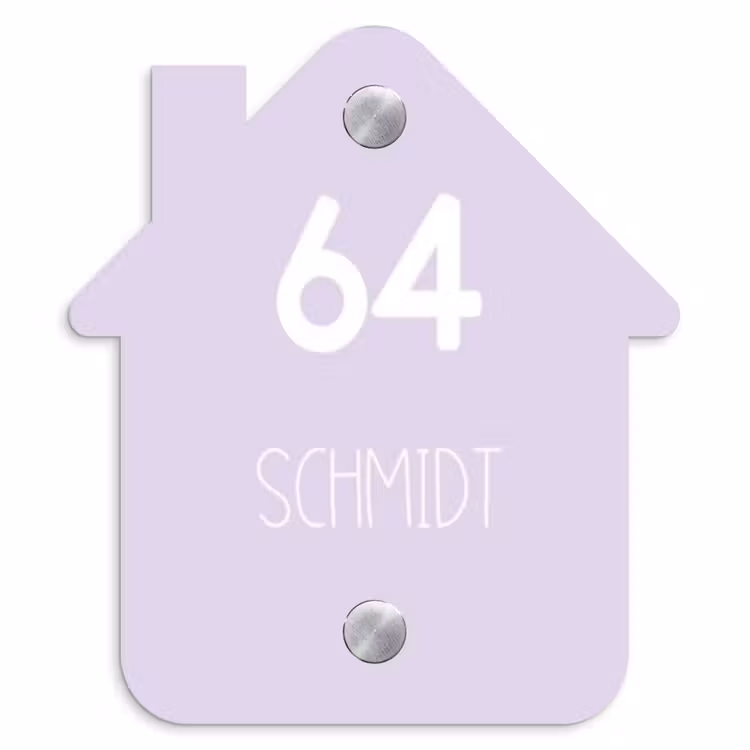 Lila - Modern Naambord Huisje klein -3d
