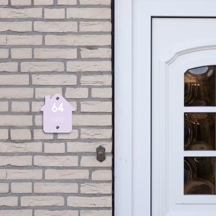 Lila - Modern Naambord Huisje klein -sfeer1
