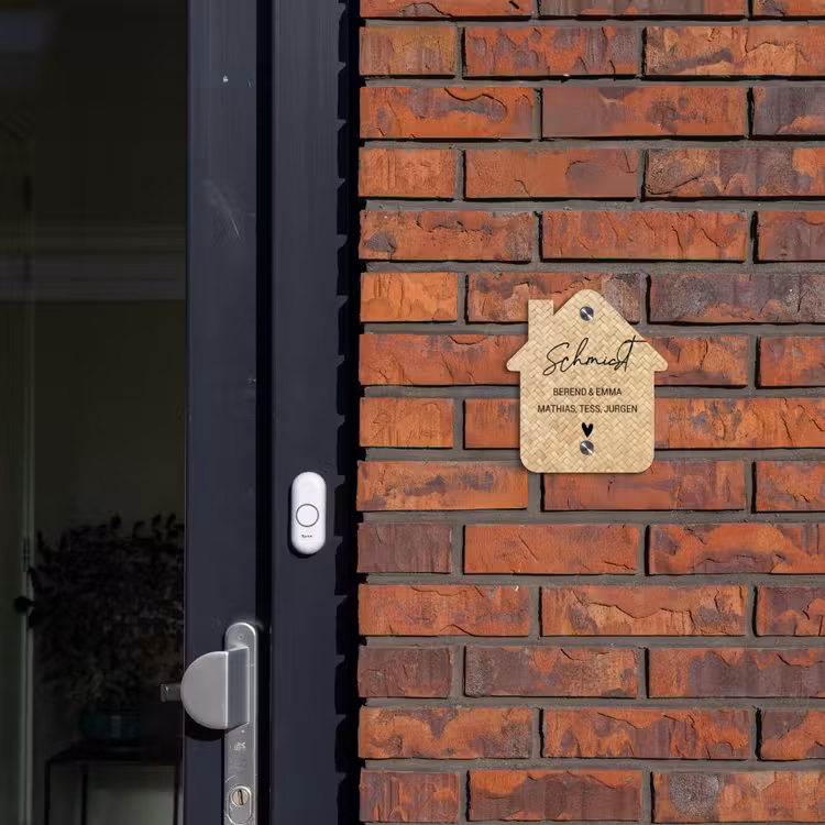 Gevlochten - Riet - Sierlijk Naambord Huisje klein -sfeer2