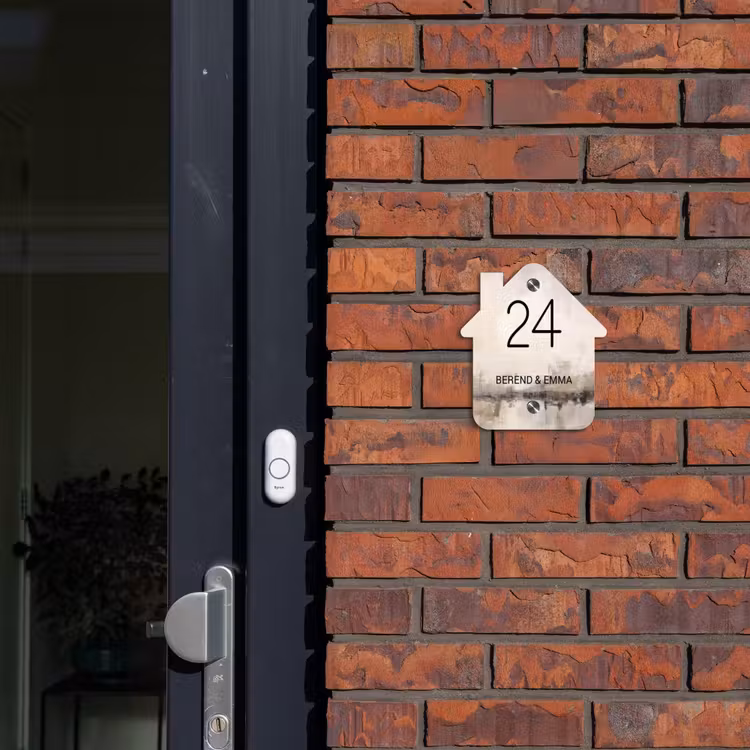 Geschilderd - Klassiek Naambord Huisje klein -sfeer2