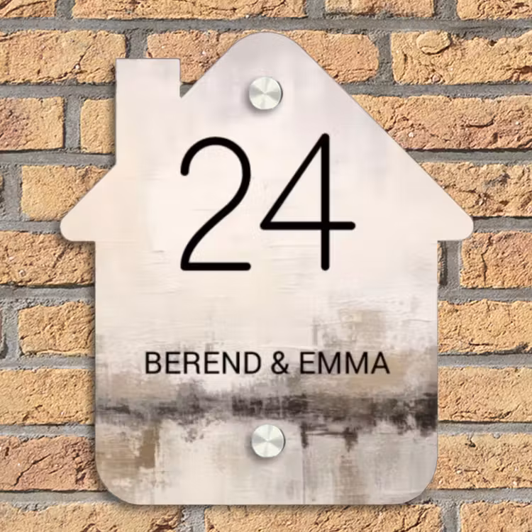 Geschilderd - Klassiek Naambord Huisje klein -sfeer5