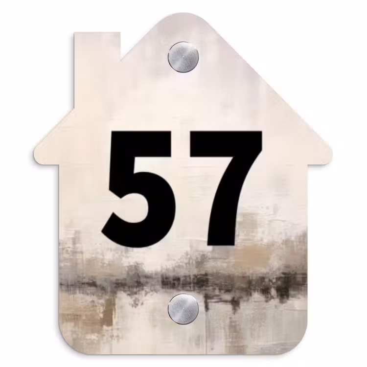 Geschilderd - Traditioneel Naambord Huisje klein -3d