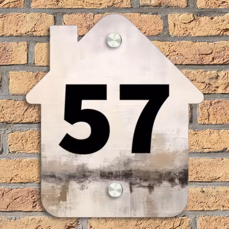 Geschilderd - Traditioneel Naambord Huisje klein -sfeer5