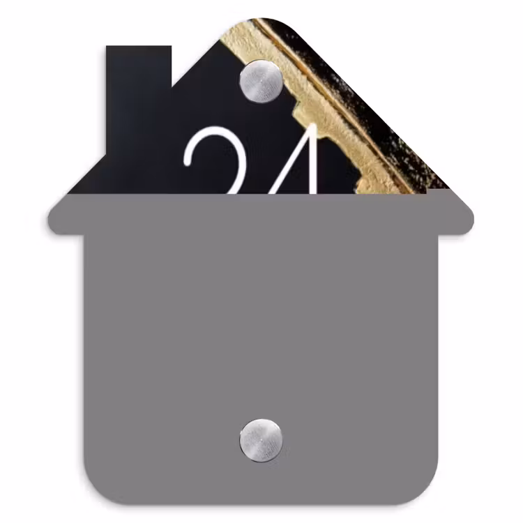 Gouden hoek - Klassiek Naambord Huisje klein -3d