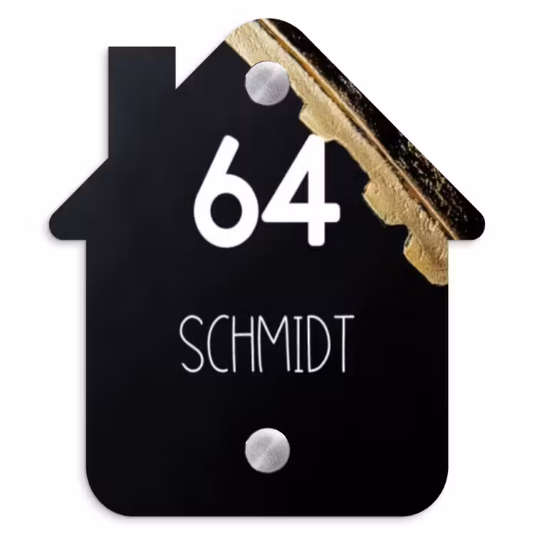 Gouden hoek - Modern Naambord Huisje klein -3d