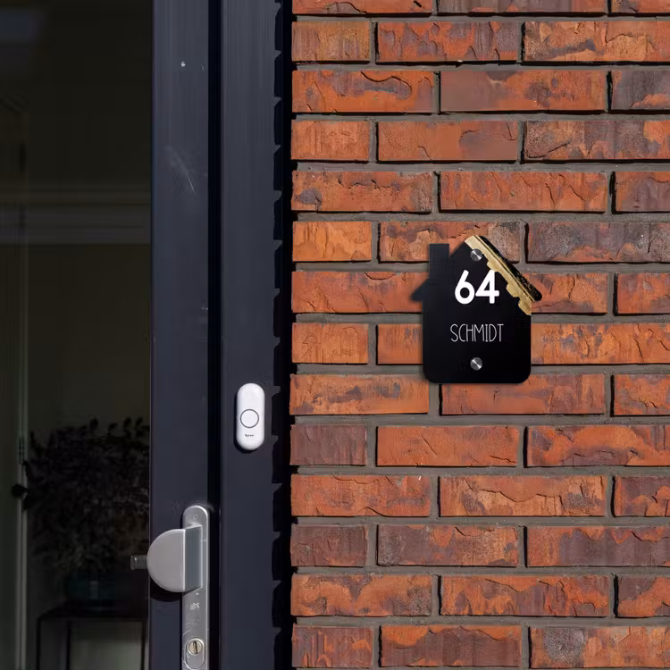 Gouden hoek - Modern Naambord Huisje klein -sfeer2