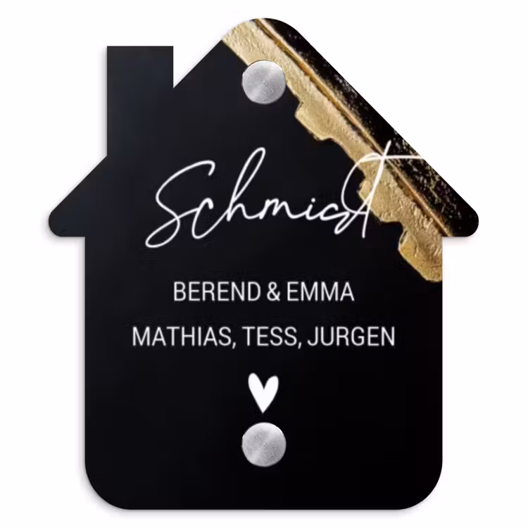 Gouden hoek - Sierlijk Naambord Huisje klein -3d