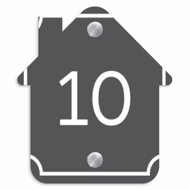 Grijs - Kader - Regulier Naambord Huisje klein -3d