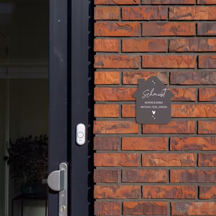 Grijs - Sierlijk Naambord Huisje klein -sfeer2