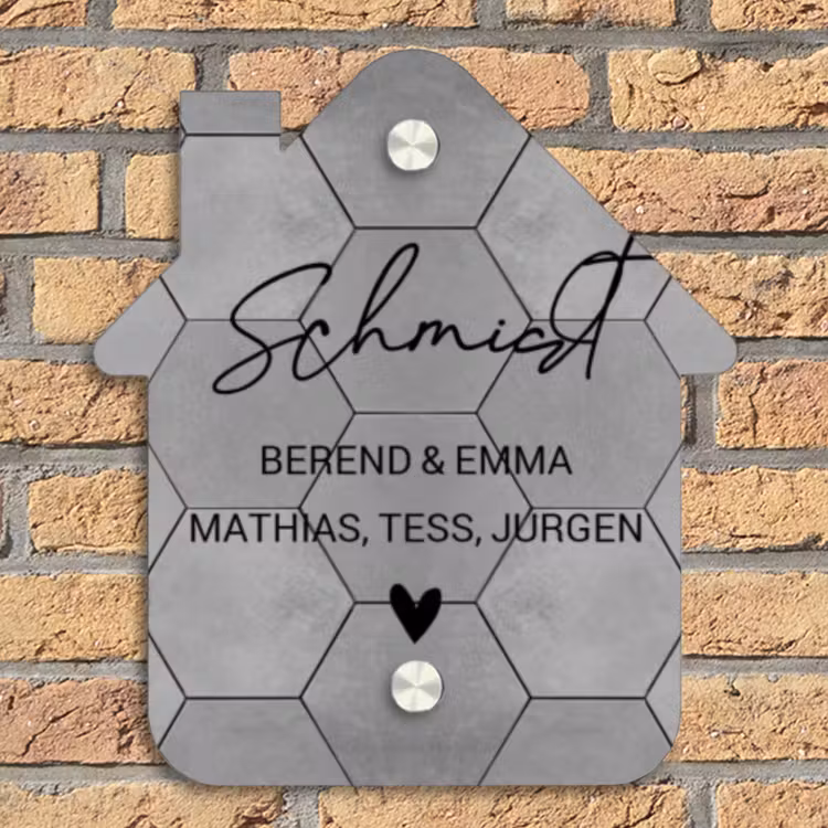 Grijze tegels - Sierlijk Naambord Huisje klein -sfeer5