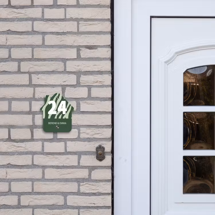 Groen zebra - Klassiek Naambord Huisje klein -sfeer1