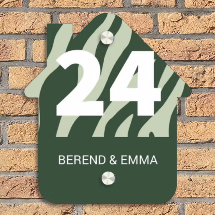 Groen zebra - Klassiek Naambord Huisje klein -sfeer5