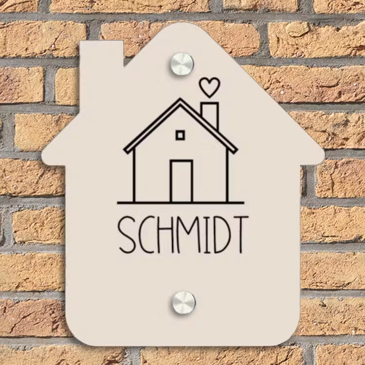 Huis illustratie - Modern Naambord Huisje klein -sfeer5