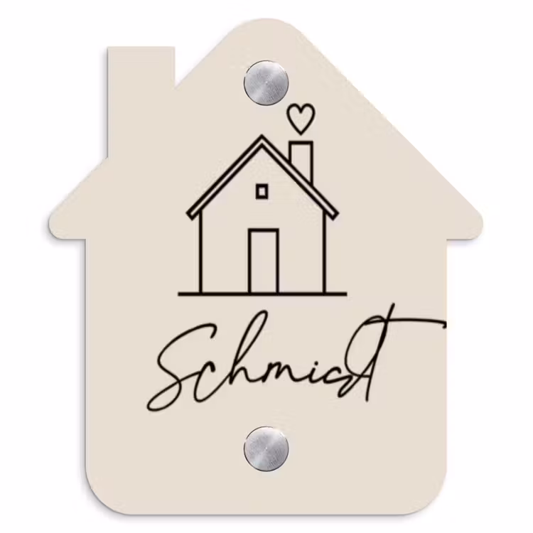 Huis illustratie - Sierlijk Naambord Huisje klein -3d