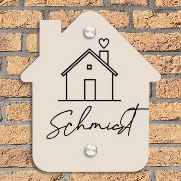 Huis illustratie - Sierlijk Naambord Huisje klein -sfeer5