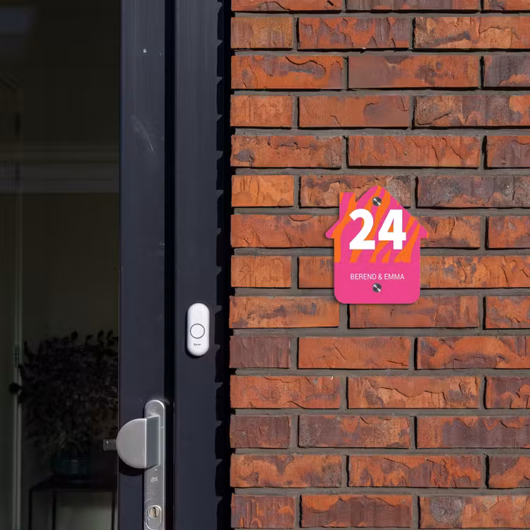 Fel - Zebra - Klassiek Naambord Huisje klein -sfeer2
