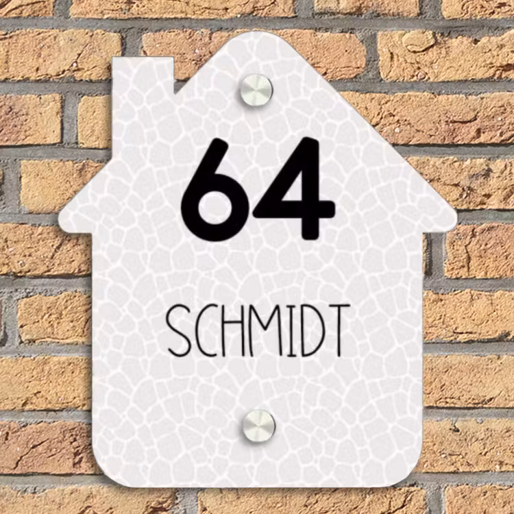 Lichte mozaïek - Modern Naambord Huisje klein -sfeer5
