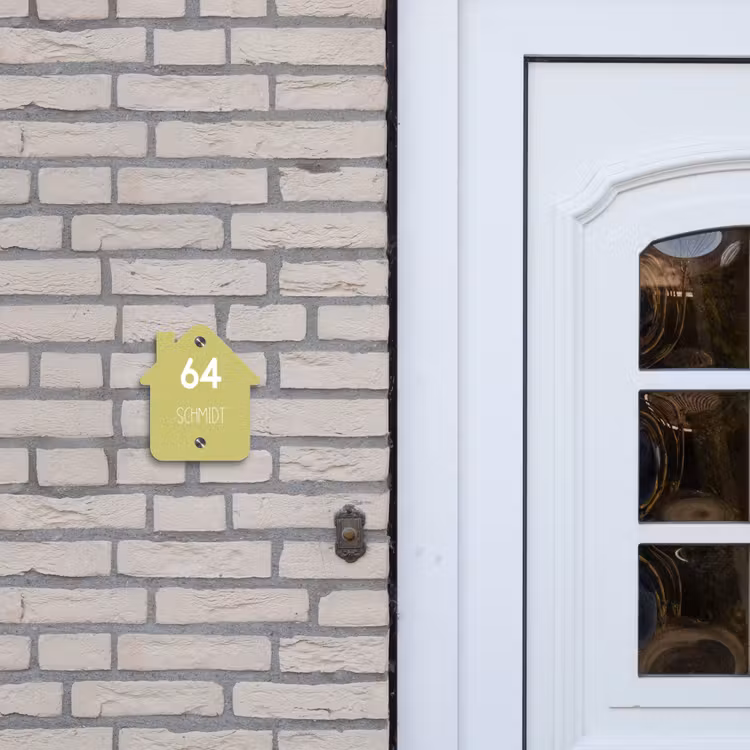 Lichtgroen - Modern Naambord Huisje klein -sfeer1