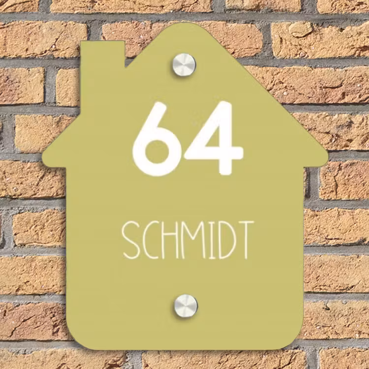 Lichtgroen - Modern Naambord Huisje klein -sfeer5