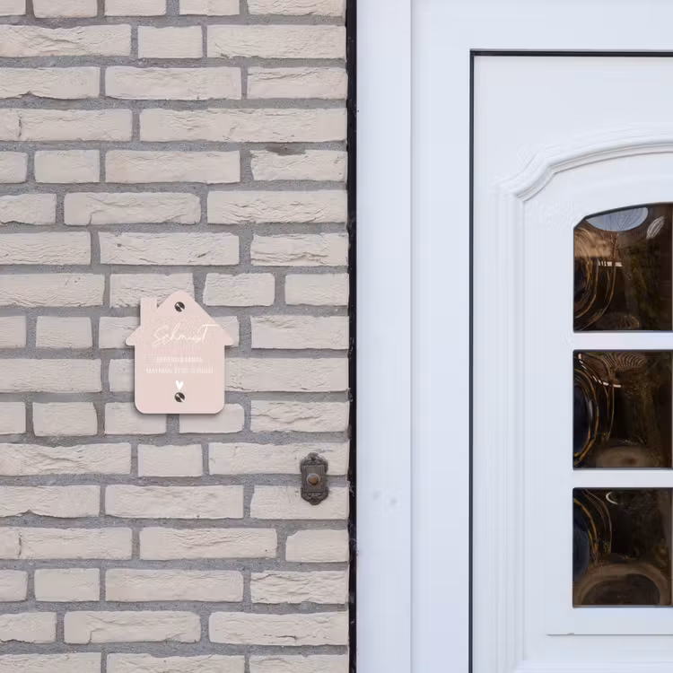 Lichtroze - Sierlijk Naambord Huisje klein -sfeer1