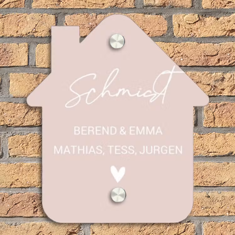 Lichtroze - Sierlijk Naambord Huisje klein -sfeer5
