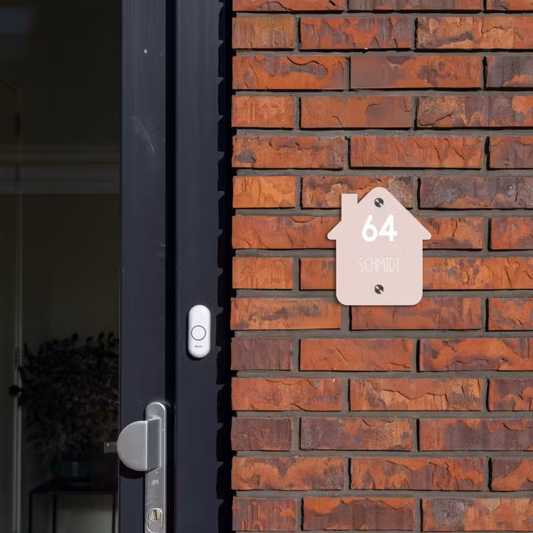 Lichtroze - Modern Naambord Huisje klein -sfeer2
