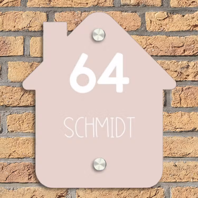 Lichtroze - Modern Naambord Huisje klein -sfeer5