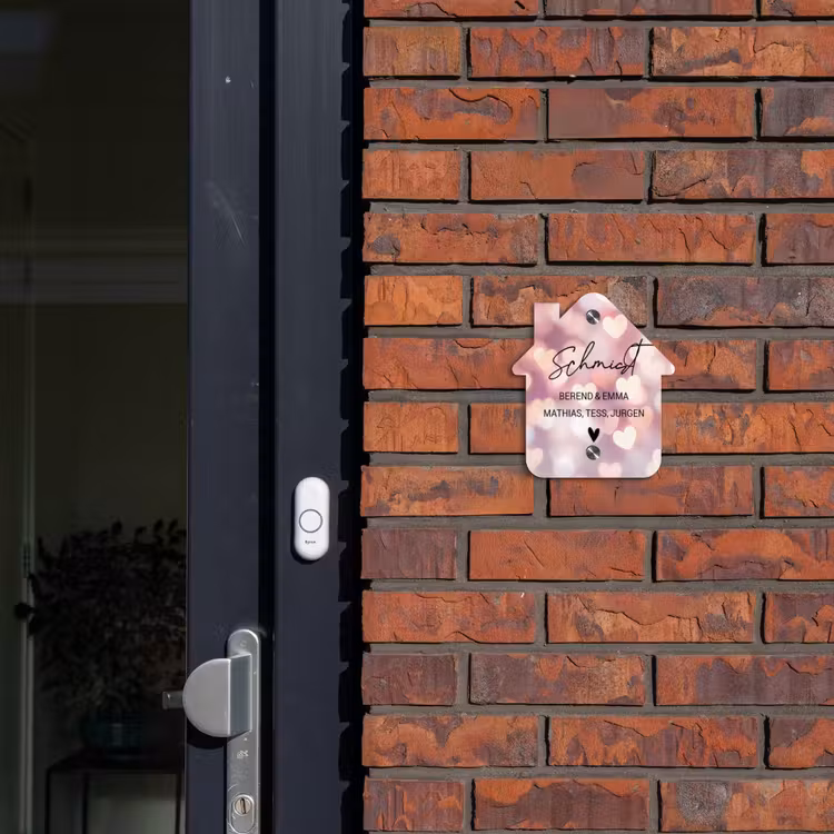 Hartvormige gloed - Sierlijk Naambord Huisje klein -sfeer2