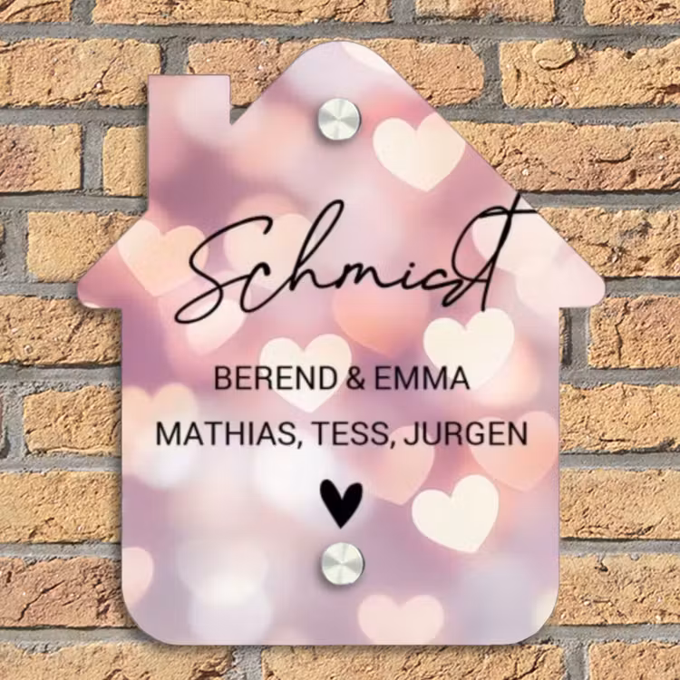 Hartvormige gloed - Sierlijk Naambord Huisje klein -sfeer5