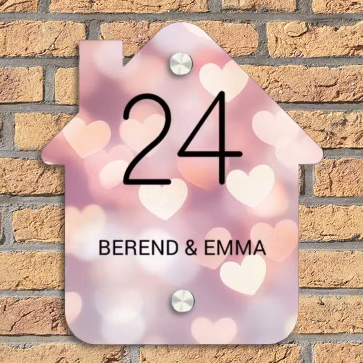 Hartvormige gloed - Klassiek Naambord Huisje klein -sfeer5