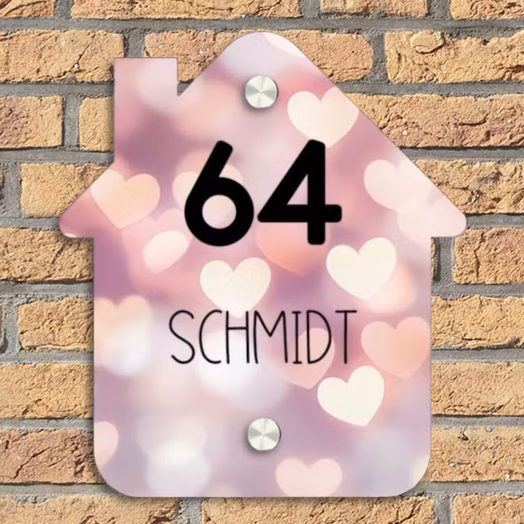 Hartvormige gloed - Modern Naambord Huisje klein -sfeer5