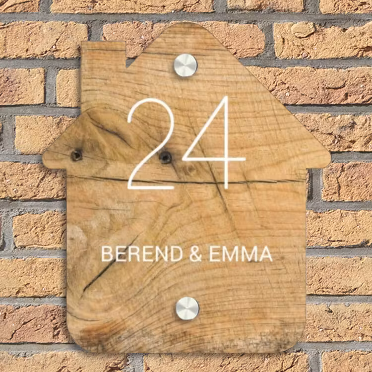Hout - Klassiek Naambord Huisje klein -sfeer5
